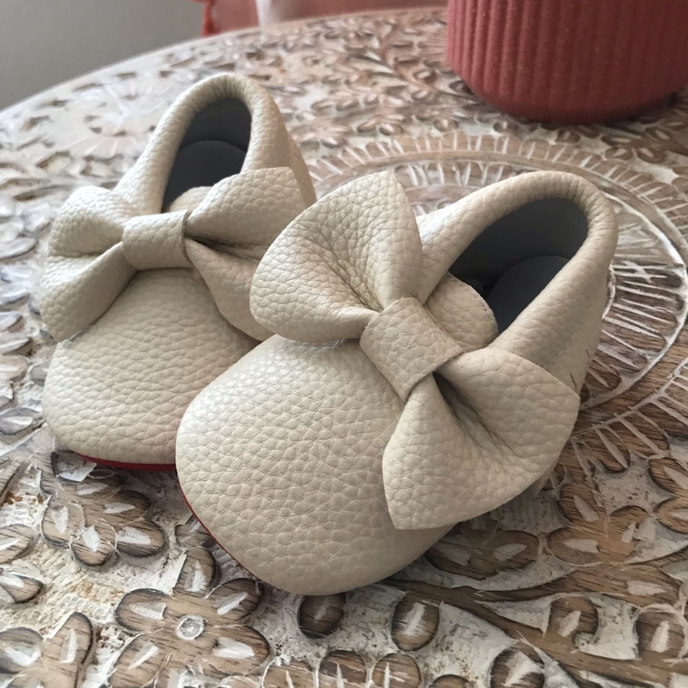Cream Moccasins walker size 3